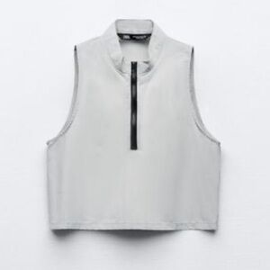 Zara Zippered Nylon Crop Top